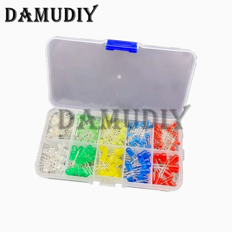 3mm 5mm LED Diode Assorted Kit White Green Red Blue Yellow Orange F3 F5 Leds Light Emitting Diodes electronic kit