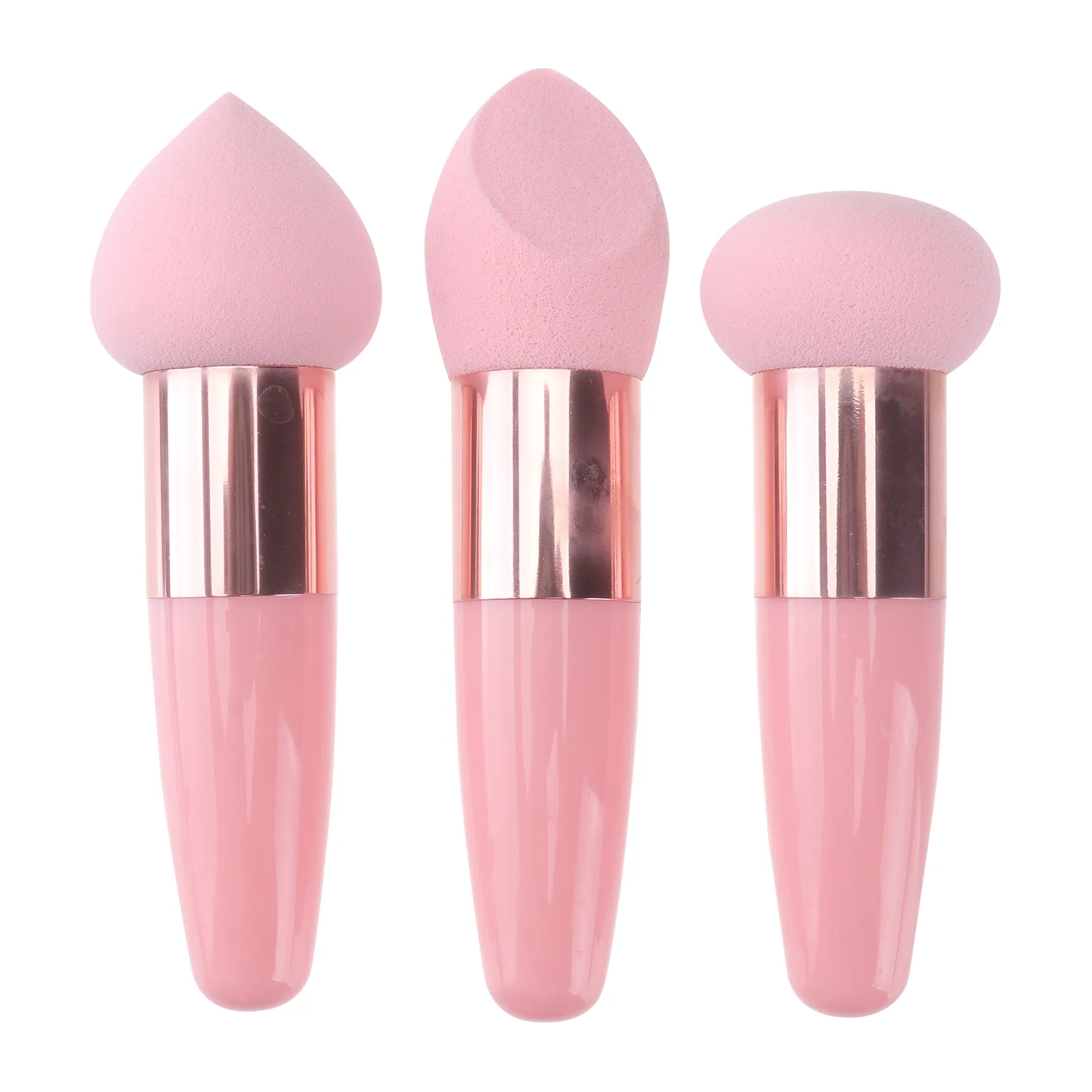 3 Pcs Kit Beauty Pen Pink Makeup Brushes Sponge Applicator Emulsion Powder Puffs