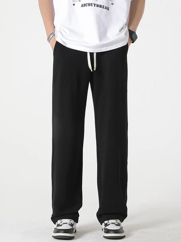 

Spirit Ice Silk Casual Pants Qui Dry Spor Straight Leg Couple's Comfortable Loose Fit Trousers for Daily Wear