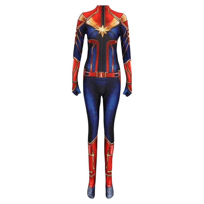 Anime Superhero Carol Danvers Captain Cosplay Costume Movie The Avengers Captain Jumpsuit Cos Bodysuit Halloween For Women Girls