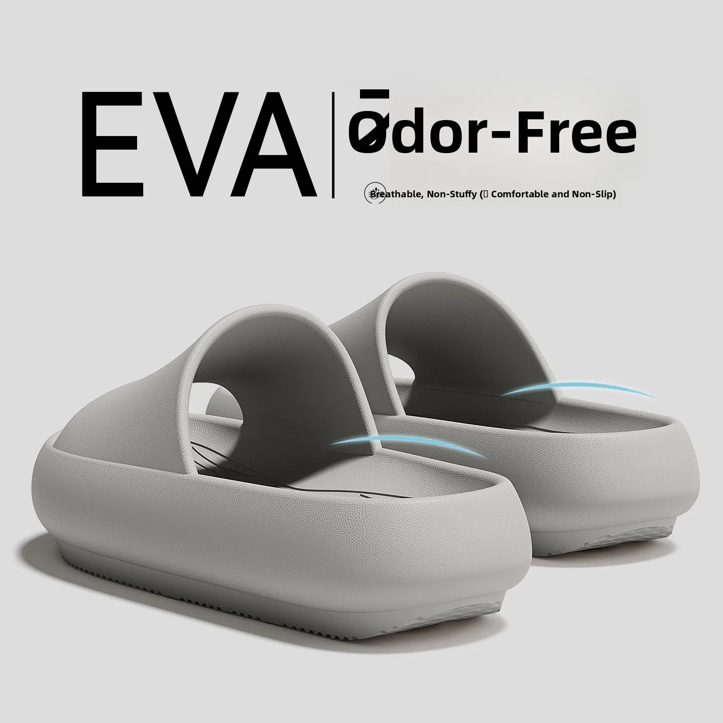 

Мужские нескользящие тапочки для дома и ванной комнаты с толстой подошвой из ЭВА, дезодорирующие, простые, с открытым носком, повседневные