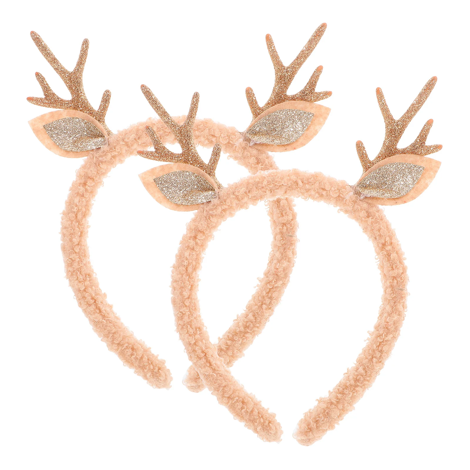 

2Pcs Christmas Antler Headbands Reusable Lightweight Comfortable Festive Holiday Headbands for Women Office Party Family