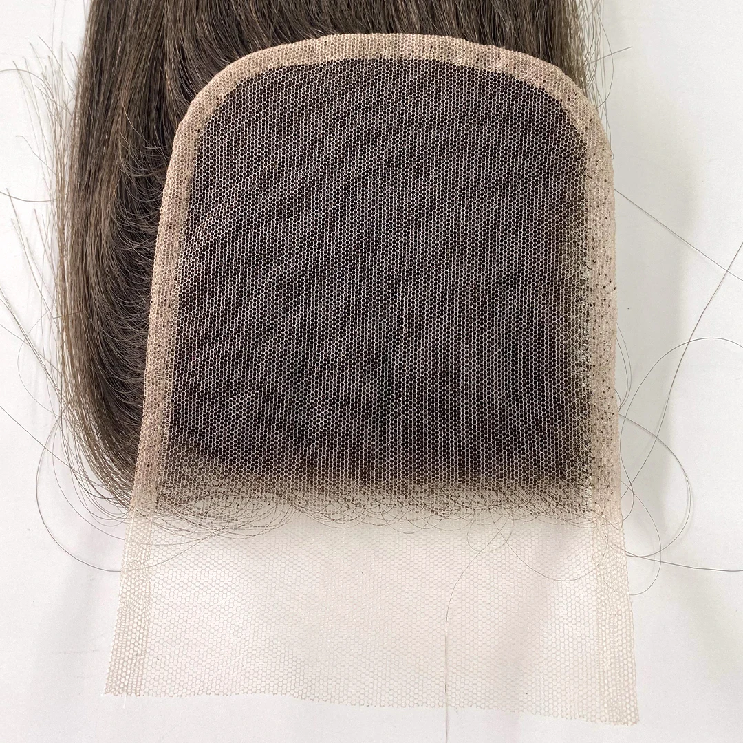 2025 Highest Quality #60 Human Hair Lace Closures Mesh Integration 4x4 4x5 Ice White Silk Base Closure