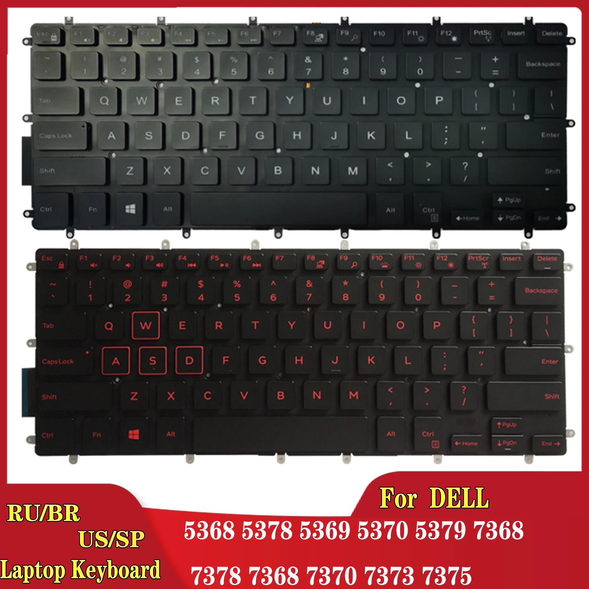 Teclado BR para portátil DELL Inspiron, con retroiluminación, para EE. UU./Brasil, 15, 7560, 7569, 7579, 7570, 7572, 7573, 5578, 5579, 0H4XRJ