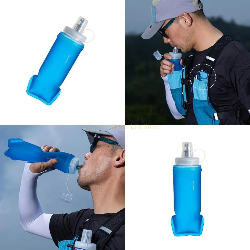 

77UF Soft Flasks Water Bottle Running Flasks Folding Water Bottles for Hydrations Pack Cycling Hiking Running Easy to Use