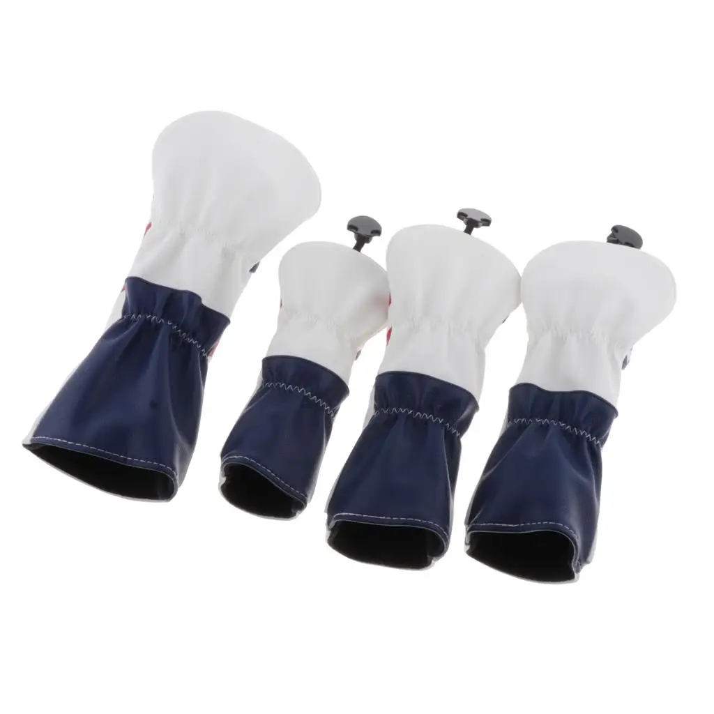 Waterproof PU Leather Golf Headcover Universal Cover Set for Wood Utility Clubs with Number Tag