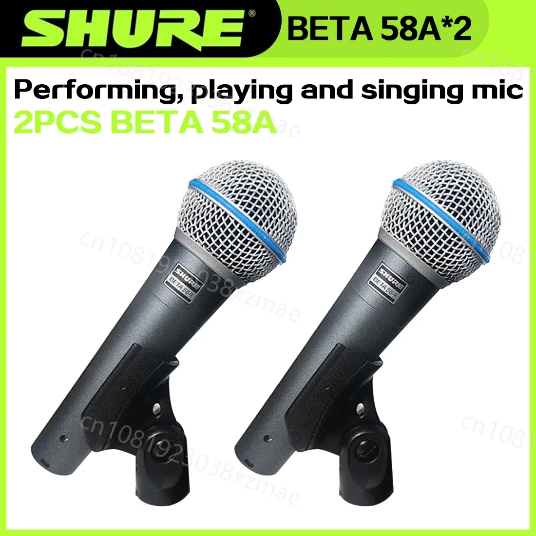2 шт. SHURE BETA 58A микрофон проводной динамический домашний усилитель студийная запись ручной микрофон для караоке-бара сценическое живое выступление