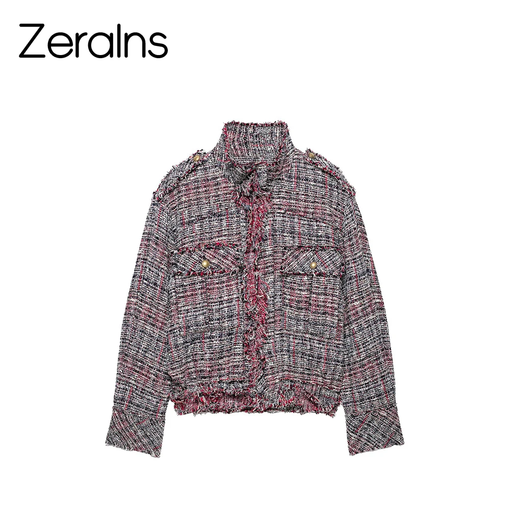 ZERAINS 2026 Autumn New Product Women's Clothing European and American Series Long Sleeve Stand Collar Pilot Jacket Coat