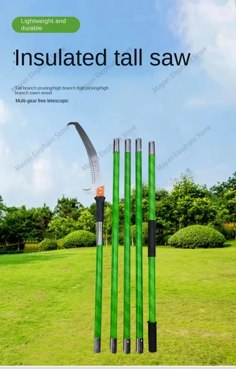 Insulated High Branch Telescopic Saw Aerial Saw Tree Extension Rod Garden Hand Saw Pruning Tree Skills