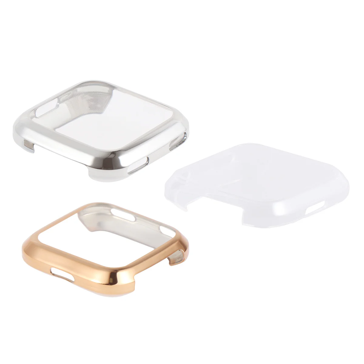 3 ชิ้น Tpu หนาทนทานป้องกันรอยขีดข่วนฝาครอบป้องกันสำหรับนาฬิกาอัจฉริยะเข้ากันได้กับฟิตบิท(สีเงินใสโรส