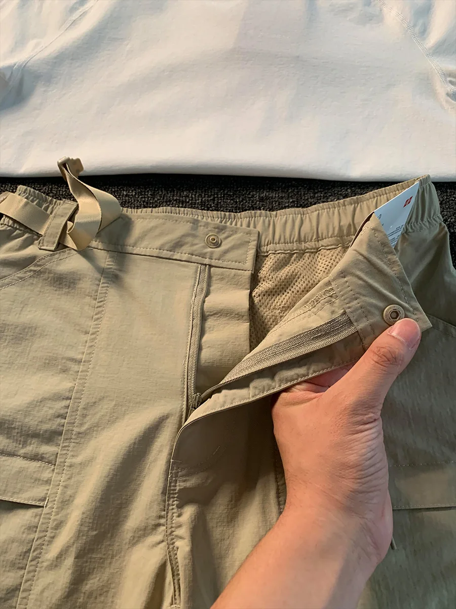

Мужские летние повседневные пляжные брюки цвета хаки American Qui Dry, тонкие молодежные брюки прямого кроя средней длины, активный цвет