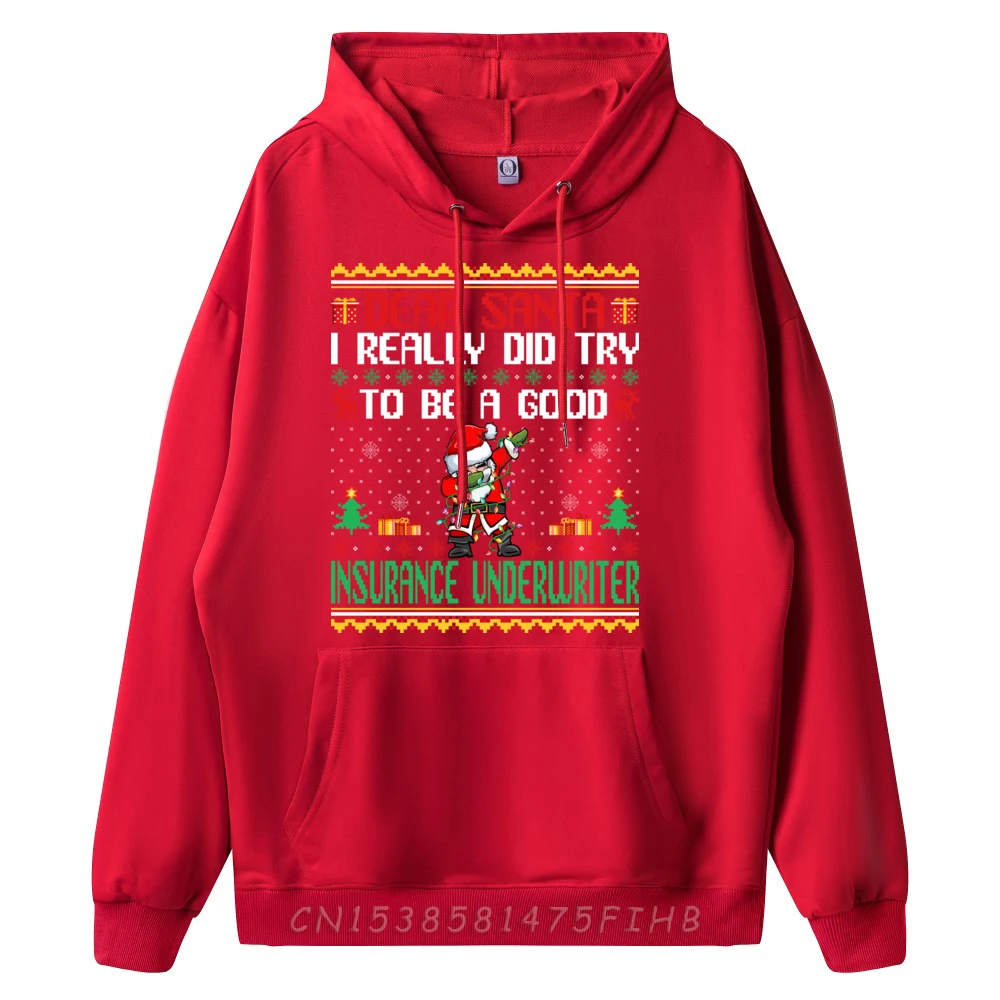 Santa Try To Be A Good Insurance Underwriter Christmas Graphic Tees Men Natural New Year 2025 Tops & Tees Lovers Day