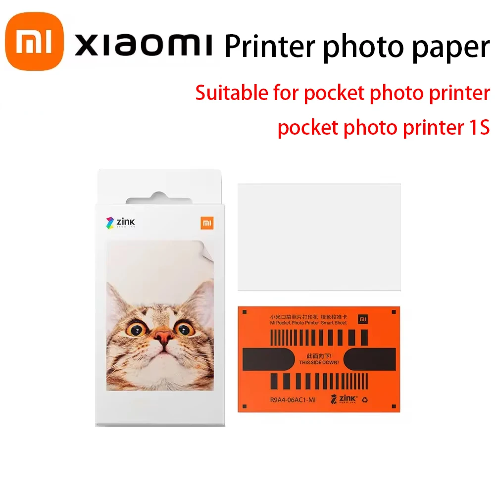 

Original Xiaomi ZINK Pocket Printer Paper Self-adhesive Photo Print 20/40/60 Sheets for Xiaomi 3-inch Mini Pocket Photo Printer