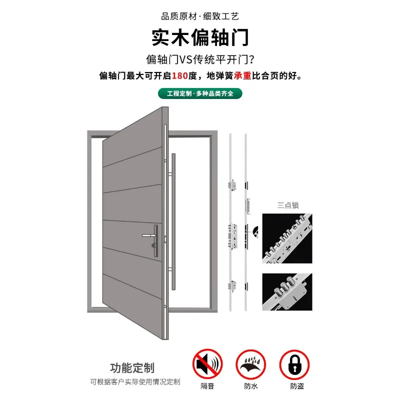 Customized villa door Rural self-built house Modern simple single-open push to enter the door