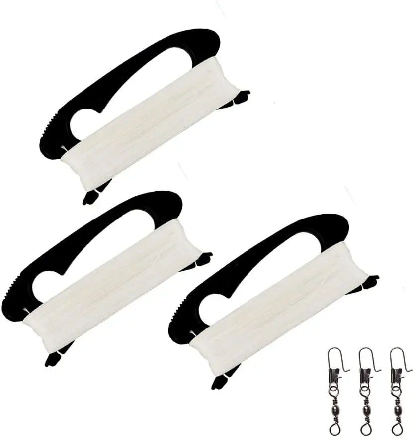 

Набор из 3 катушек для воздушных змеев длиной 328 футов с ручкой, доской для намотки и соединителем для активного отдыха на природе - черный