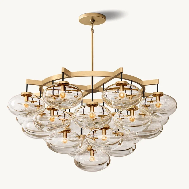 American modern home chandeliers Nordic luxury design living room bedroom retro chandeliers creative glass ball pendant light