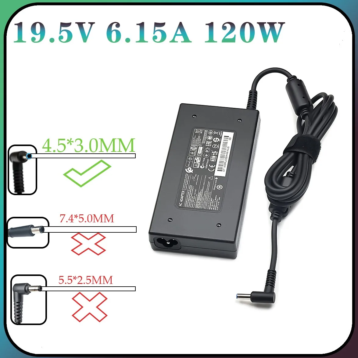 120W 19.5V 6.15A 4.5*3.0mm Laptop Adapter FOR HP ENVY 15 17 15-J013TX J015T 15-AX033 HSTNN-CA25 Charger Notbook Power Supply