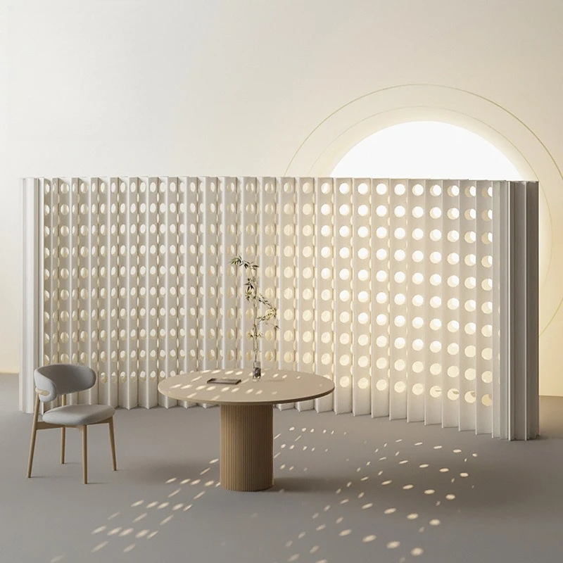 

Screen partition office paper folding mobile living room porch partition baffle wall self-installed industrial wind