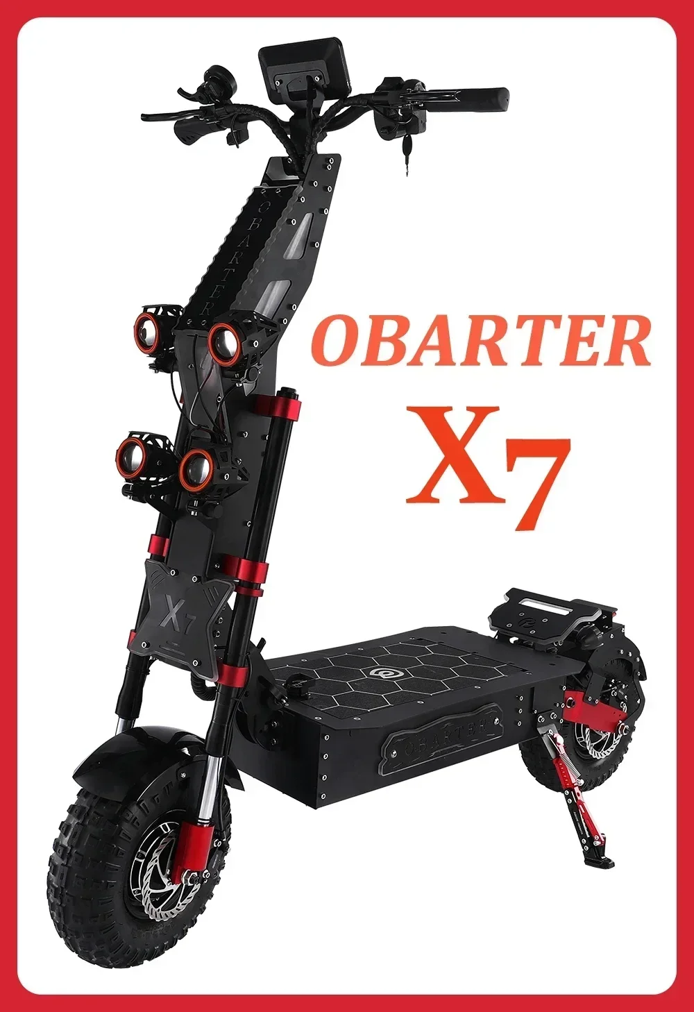 OBARTER X7 Adult Electric Scooter 90KM/H 14-inch 60V60AH Peak 8000W IP60 Foldable Electric Scooter Off-Road Electric Scooter