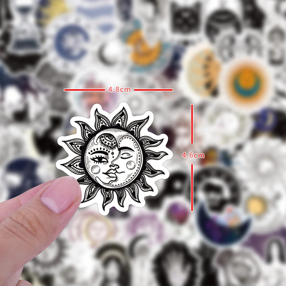 10/30/60pcs Moon Sun Goth Stickers Aesthetic Decal DIY Graffiti Laptop Luggage Motorcycle Skateboard Waterproof Cool Sticker Toy