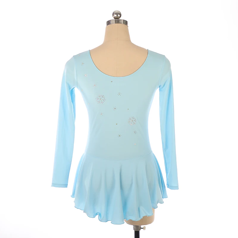 Made-To-Order Blue Figure Skating Suit, Women'S Figure Skating Costume, Long-Sleeved Skating Skirt Competition Suit