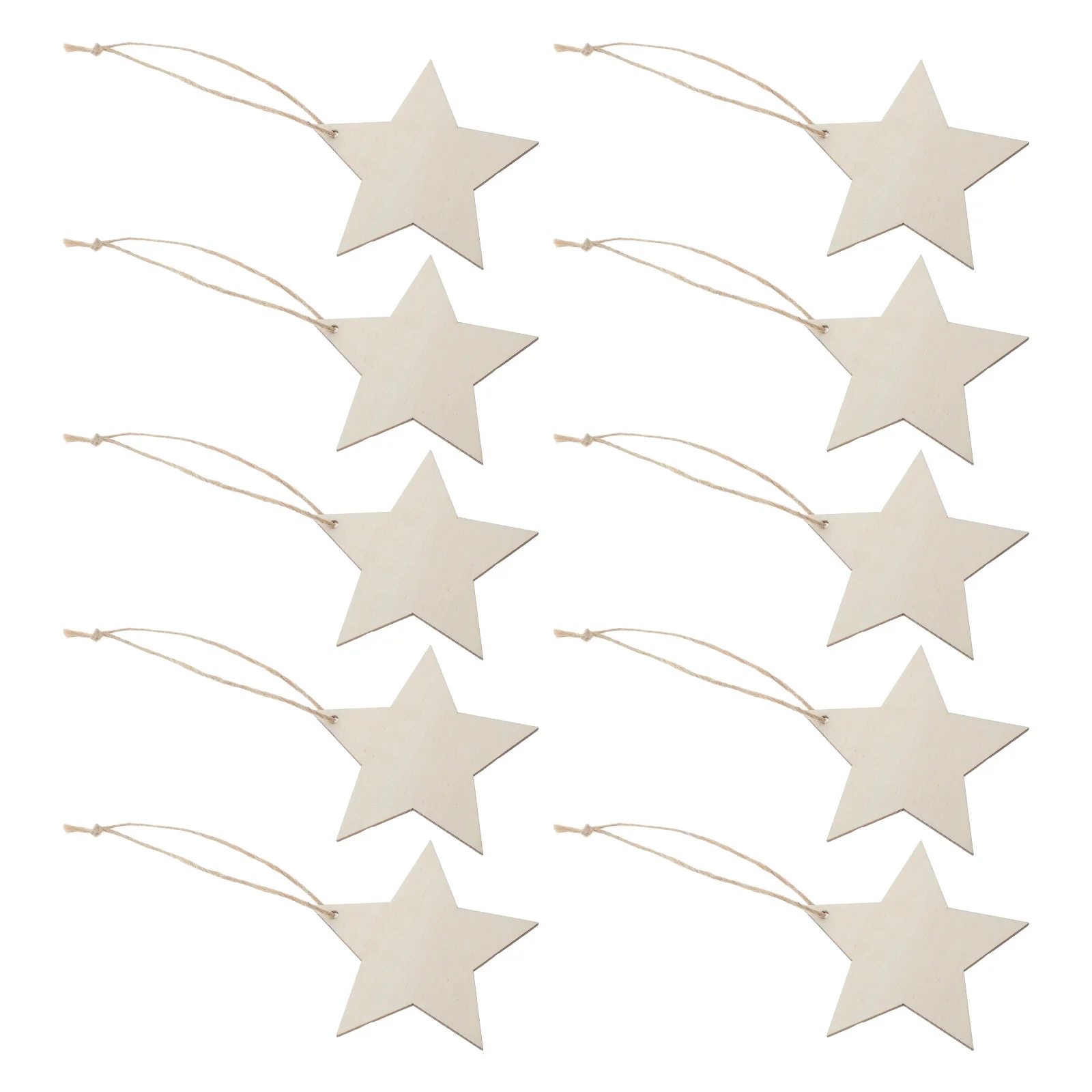 

100Pcs Wooden Hanging Pendant Star Pentagram DIY Christmas Tree Ornaments Xmas Door Window Decoration Christmas Wooden Pendant