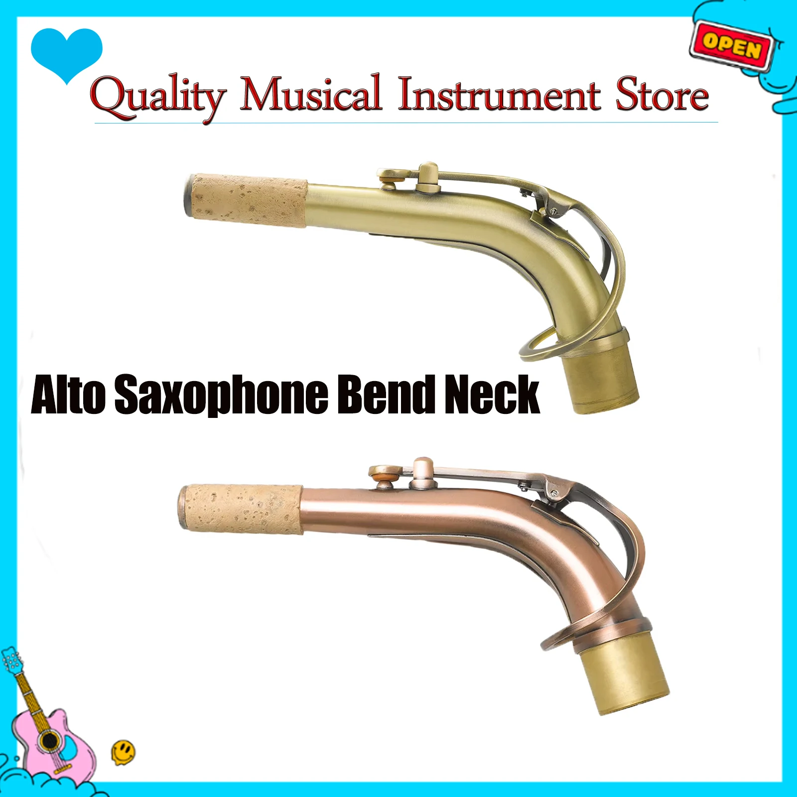 SLADE ألتو الساكسفون بيند الرقبة خمر مادة النحاس الراقية الساكسفون الرقبة دائم آلات النفخ الخشبية استبدال أجزاء الآلات #1