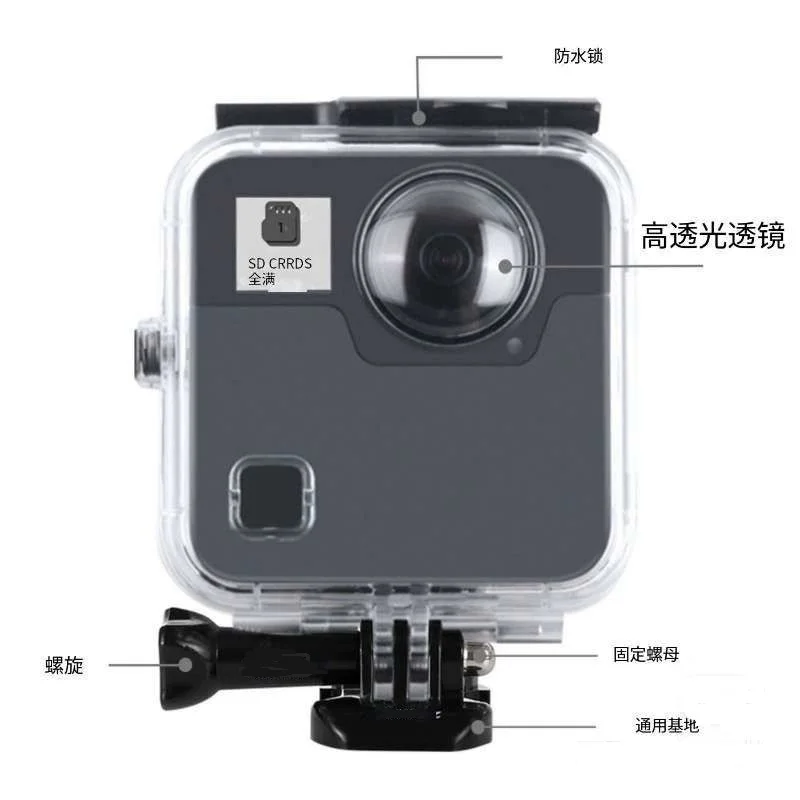 For Gopro Accessories Fusion 360° Underwater Diving Waterproof Case Housing Protect Cover Frame For Fusion Action Camera Box