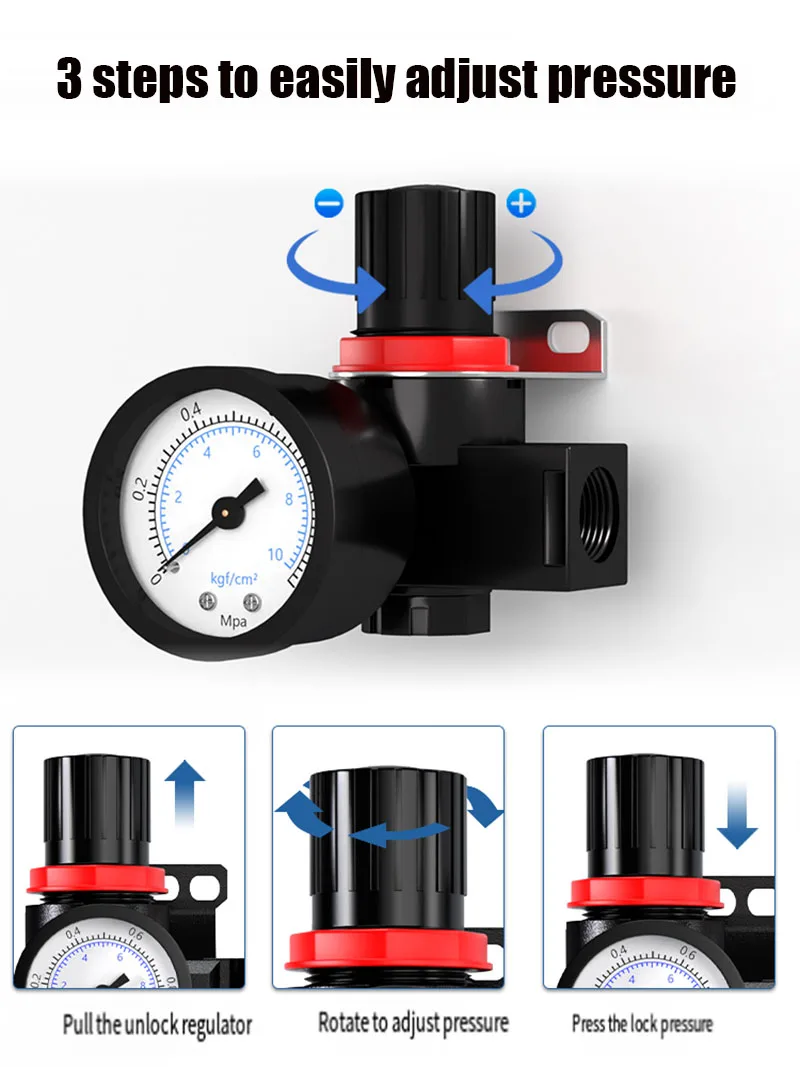 Pneumatic Pressure Regulating Valve Pressure Reducing Valve Air Source Treatment BR3000 Pressure Regulator Stabilizing Valve