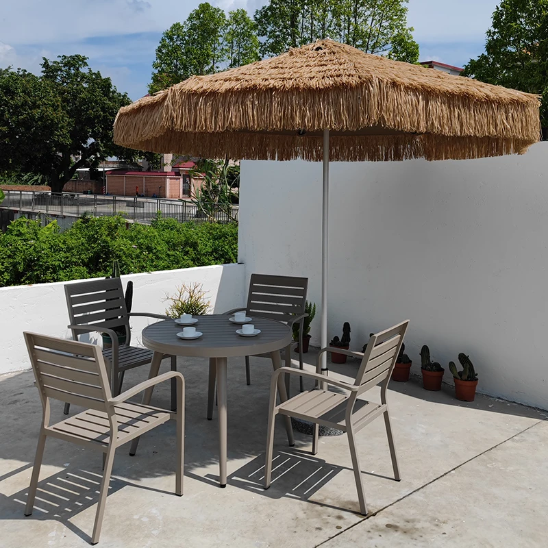 Outdoor sunshade umbrellas, milk tea shops, internet red tables and chairs with umbrellas, courtyard leisure, outdoor Roman