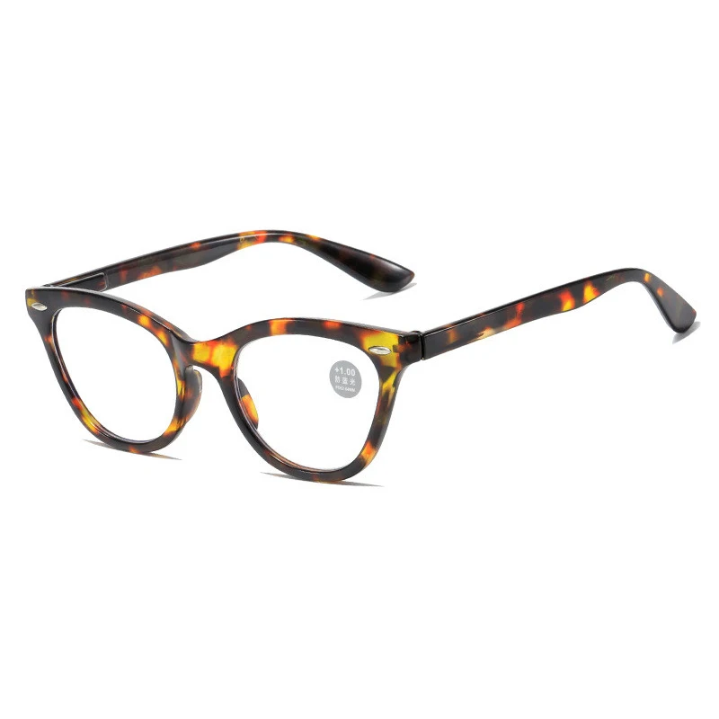 Gafas de lectura de ojo de gato con luz azul para hombre y mujer, anteojos Retro Para presbicia, dioptrías + 1,0 + 2,0 + 2,5 3,0 + 3,5