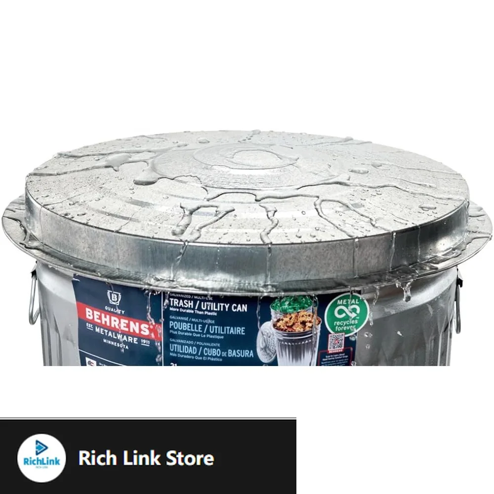 

Galvanized Steel Trash Can 20 gallon