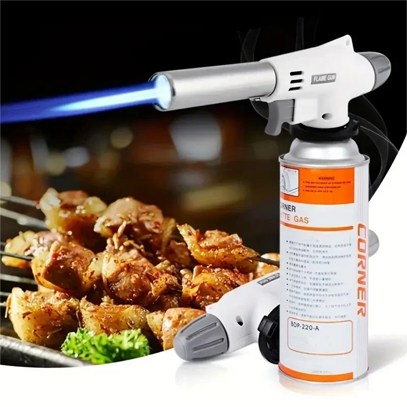 Outdoor Portable Camping Welding Butane Gas Blow Lighter Flame Gun Gas Torch Heating Torch Lighter Cooking Gas Blow Torch