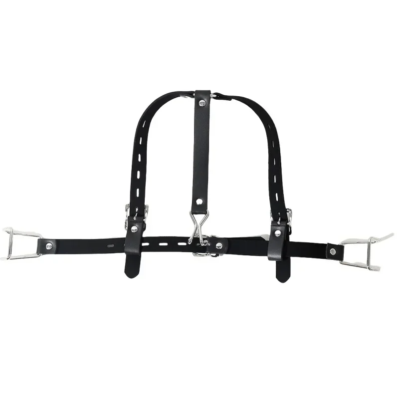 Mordaça de boca integrada de metal com plugue de expansão de gancho de nariz ajustável para jogos SM de casal brinquedos adultos