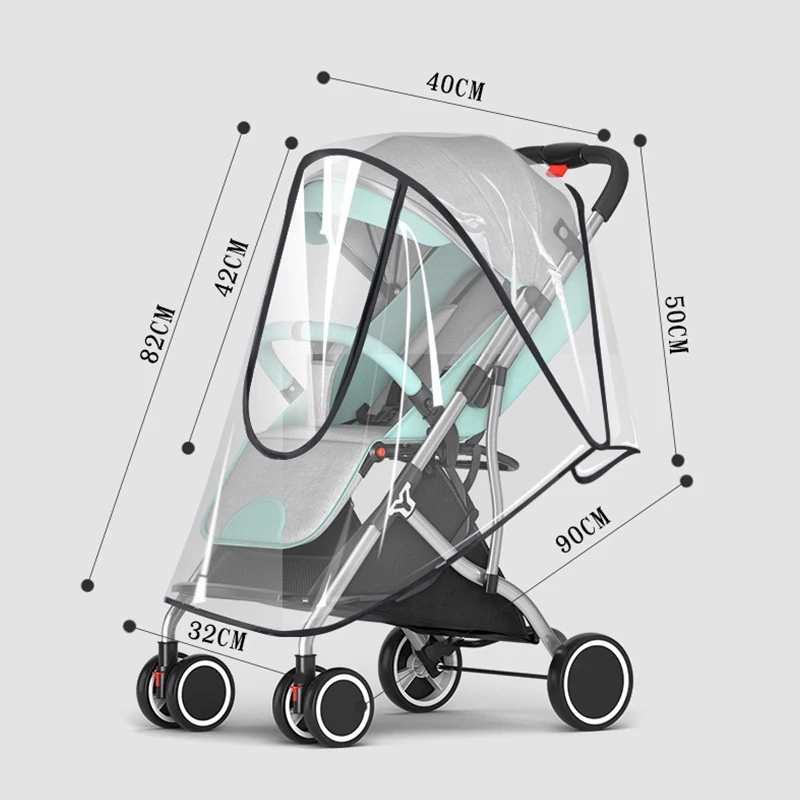 EVA/PVC Universal Stroller Rain Cover Baby Pram Waterproof Breathable Raincoat Baby Stroller Accessories Outdoor Windproof Cover