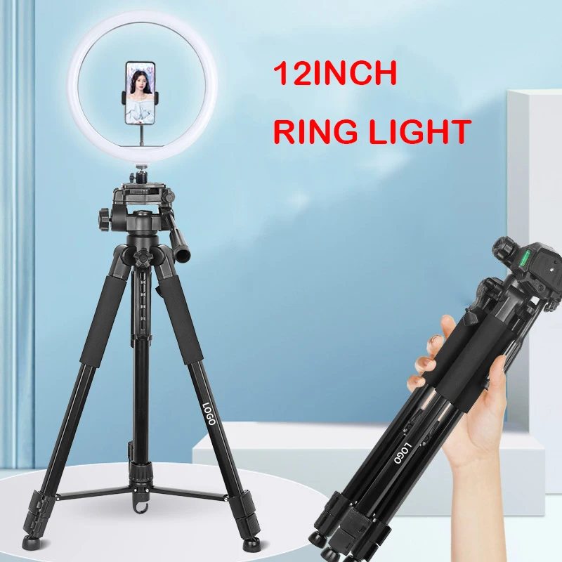 180cm 140CM Cell Phone Tripod Lightweight Camera Tripods 26CM 30CM Fill Selfie Video LED Ring Light Universal Phone Holders