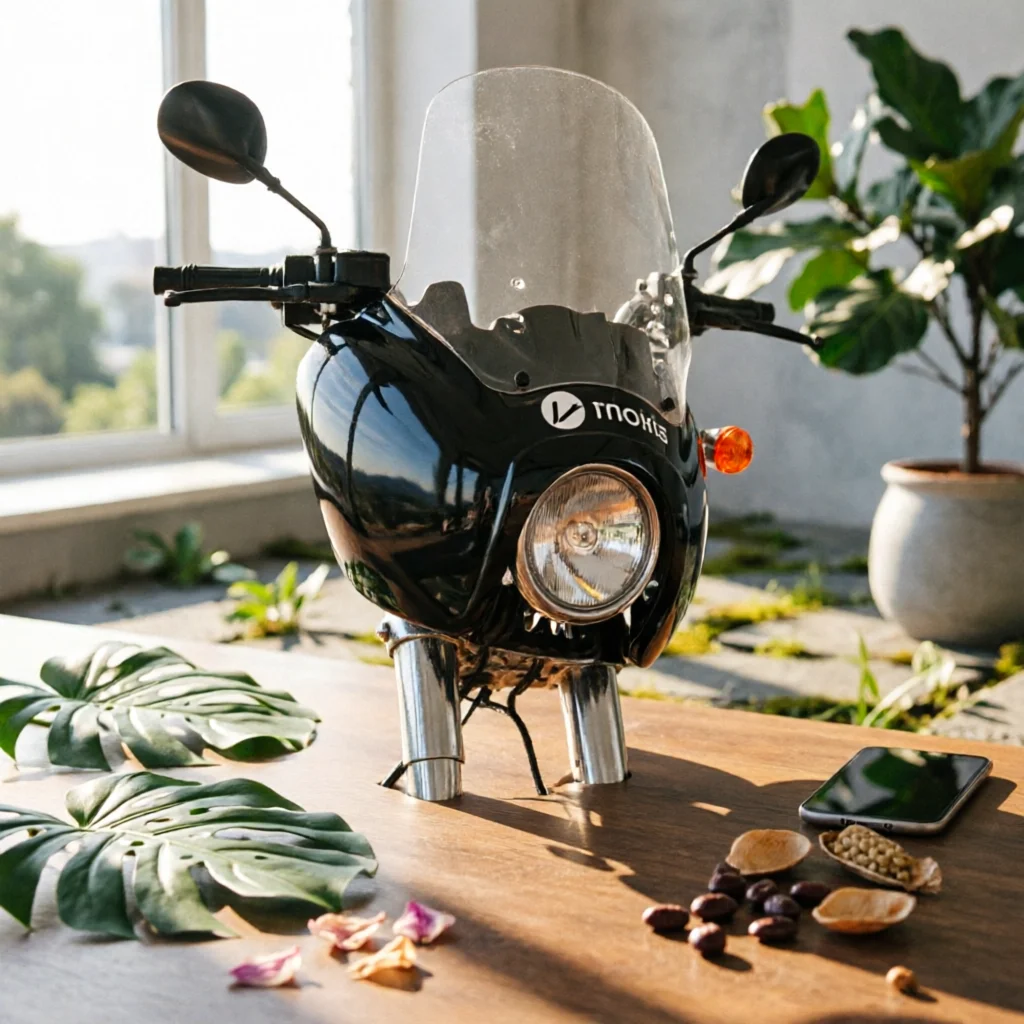 Motorcycle Headlight Fairing with Windshield Replacement-Style Windscreen Vehicle Part Contoured for Cruiser Riders