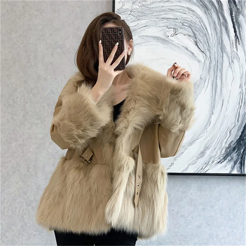 

2023 Autumn New Simulation Fox Hair Short Fur Warm Coat Senior Design Sense Of Charm Women Fashion Temperament Coat