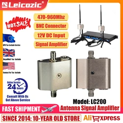 Leicozic 2PCS Antenna Distribution Signal Booster 500-950Mhz TNC-BNC For UHF Wireless Microphone System
