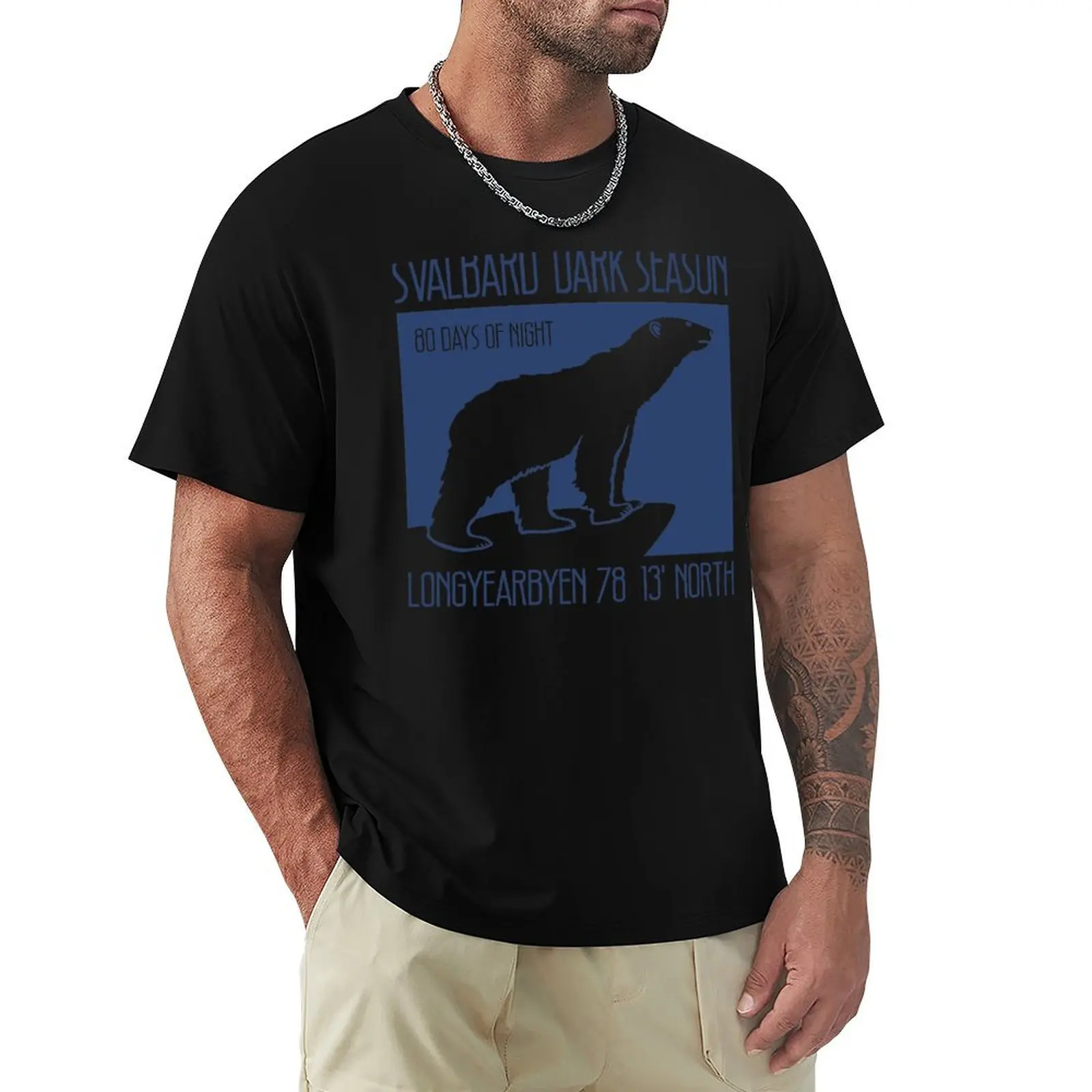 

Svalbard Dark Season T-Shirt Comfortable Basic Crew Neck Tee