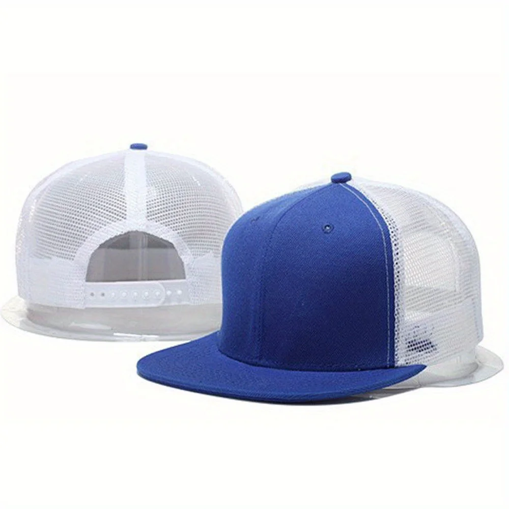 

Flat Brim Mesh Baseball Caps Sun Protection Summer Absorbent Snapback Breathable Outdoor Sports Hiking Hip-Hop Hat Trucker Hat