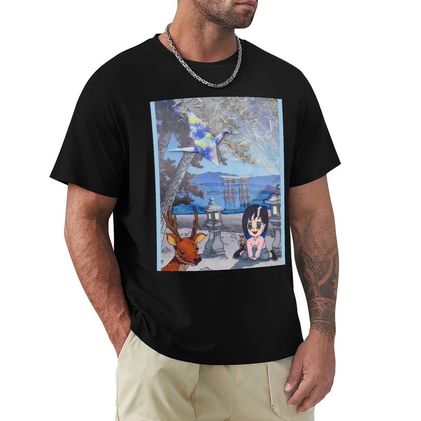 Lanterns on Miyajima Island T-Shirt graphic t shirt vintage rapper graphic tees plus size tops quick drying tee shirts for men