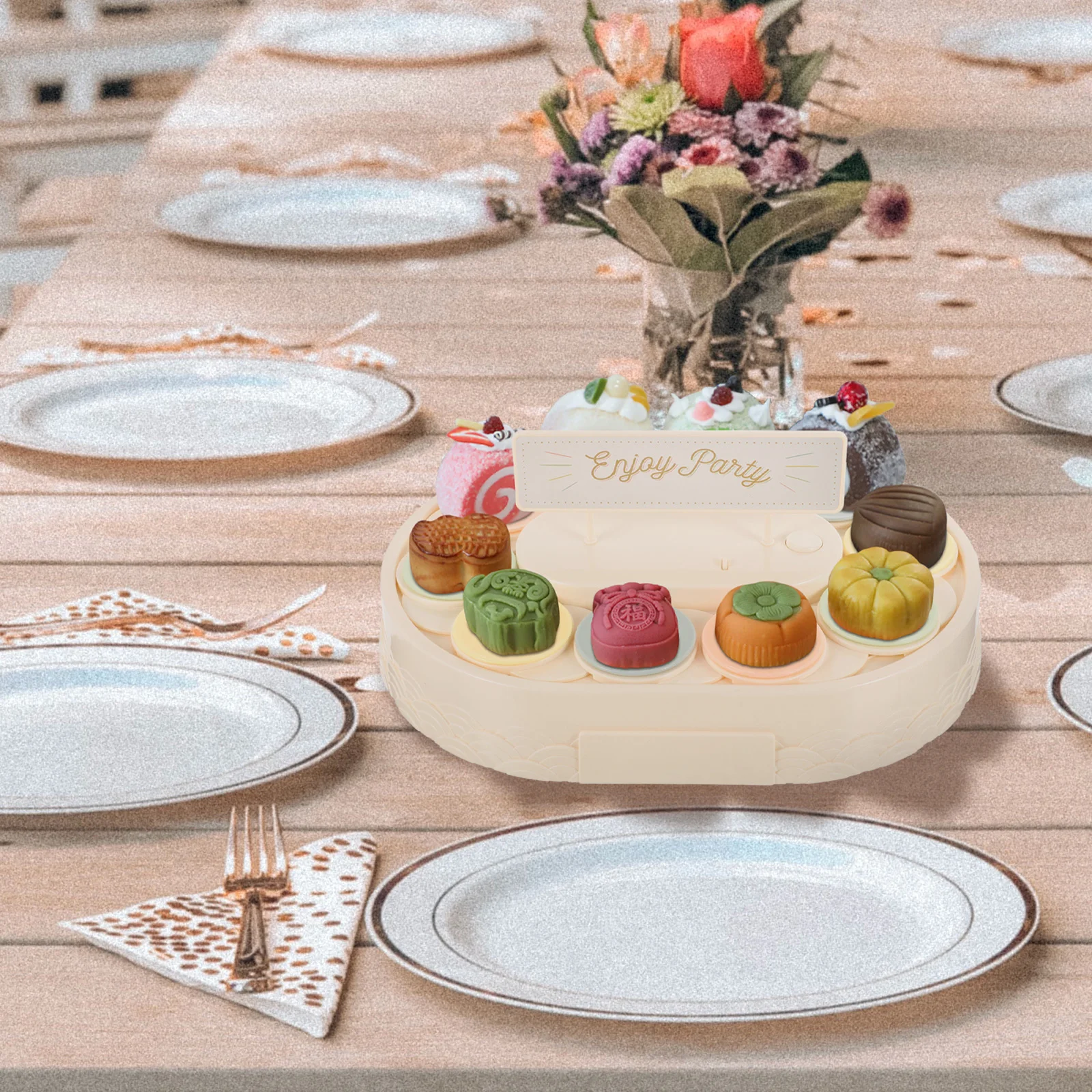 

Automatic Rotating Dessert Beautiful Shape Perfect for Parties Weddings Bridal Showers Christmas