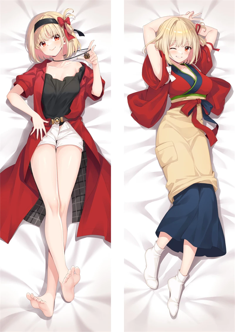 

Anime Lycoris Recoil Chisato Nishikigi Dakimakura Anime Pillow Case Cosplay Hugging Body Cartoon Accessories