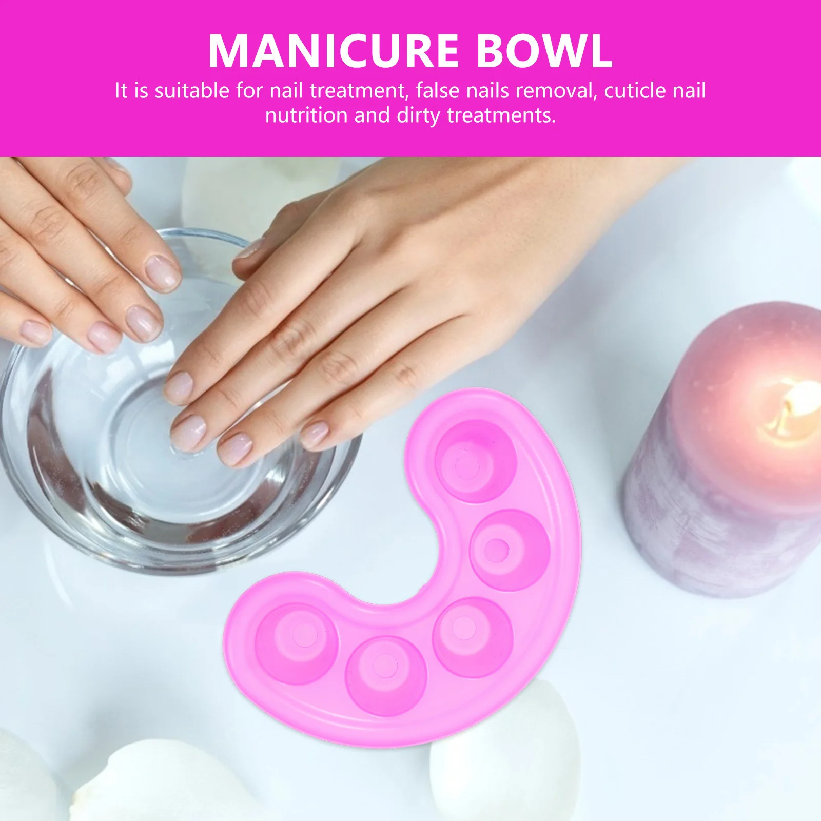 Bol de trempage pour ongles Premium, outil de manucure pour enlever le trempage des mains, pour Salon, usage domestique, traitement de la nutrition des cuticules, 2 pièces