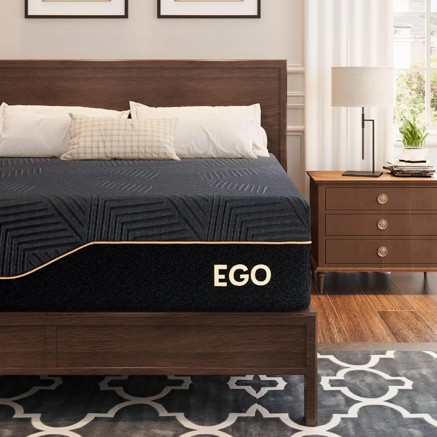 EGOHOME 14 inch King Size Mattress, Cooling Gel Memory Foam Mattres Bed in a Box, CertiPUR-US Certified, Therapeutic Mattress