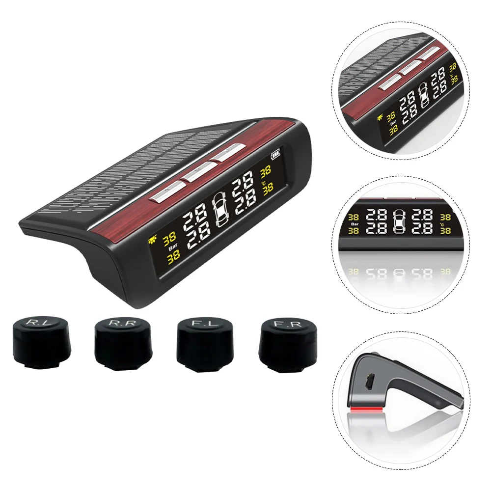 

Solar Powered Tire Pressure Monitoring System Real Time Display Smart For Car Green Low Carbon Tire