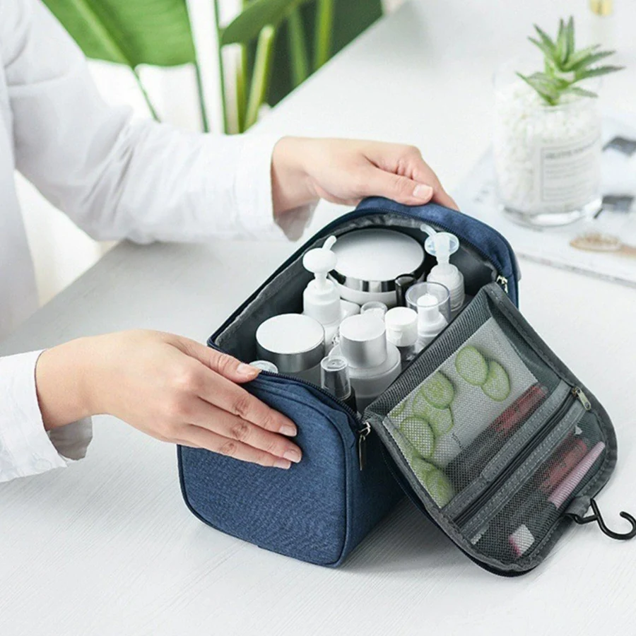 Waterproof Men Comestic Storage Bag High Capacity Nylon Travel Toiletry Organizer Hanging Women Zipper Makeup Wash Pouch