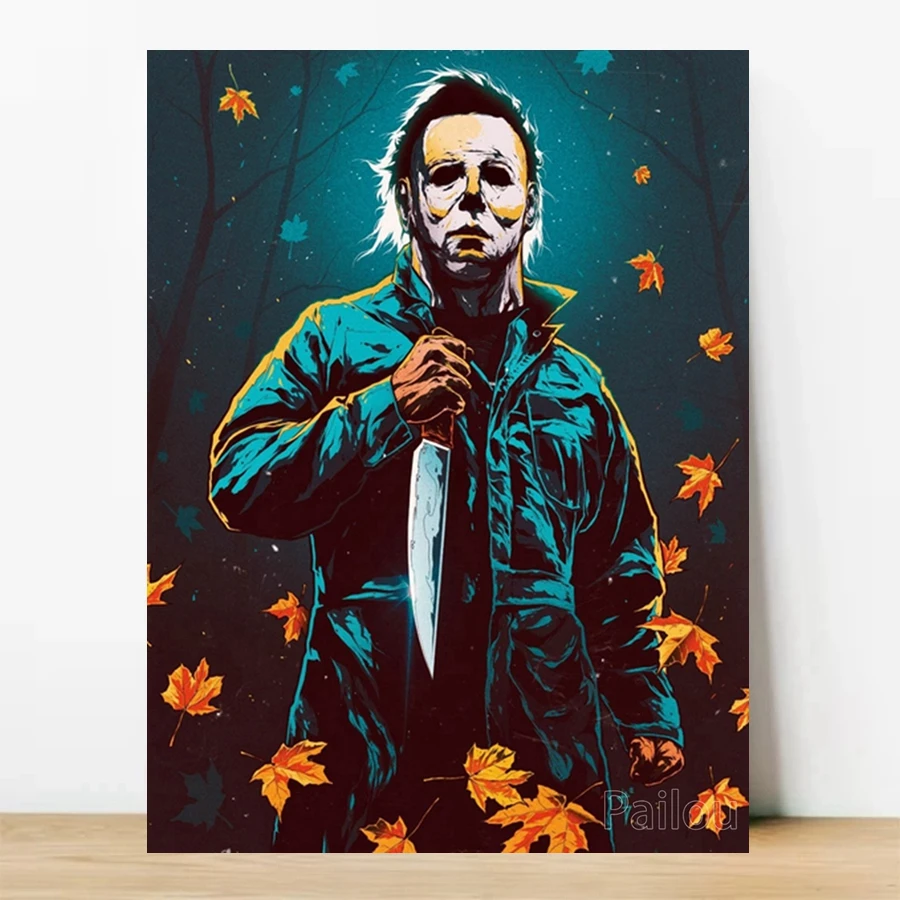 5D DIY Classic Horror Movie Halloween Kills Diamond Painting Michael Myers Art Full Round Cross Stitch Crystal Craft Room Decor