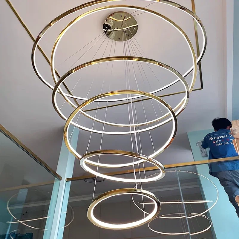 

Украшение дома в скандинавском стиле, лестничная люстра, гостиная, спальня и столовая, подвесные светильники, потолочный светильник, внутреннее освещение